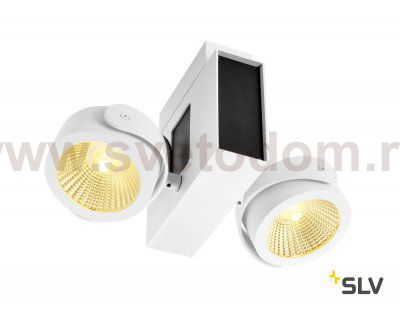 SLV 1001424 TEC KALU 2 LED светильник накладной 31Вт с LED 3000К, 1900лм, 2х 60°, белый/ черный