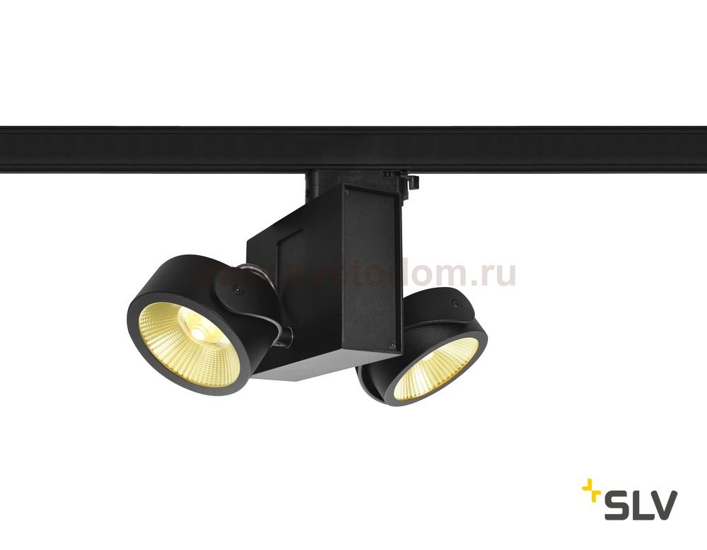 SLV 1001427 3Ph, TEC KALU 2 LED светильник накладной 31Вт с LED 3000К, 1900лм, 2х 24°, черный