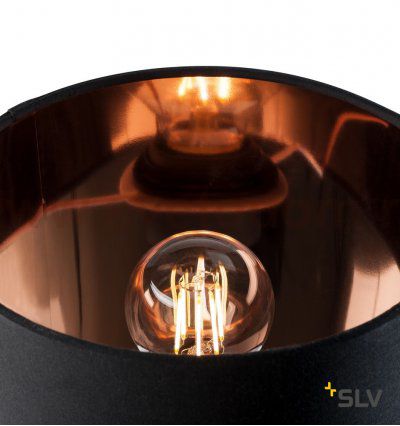 SLV 1001452 FENDA, абажур-цилиндр диам. 20 см, черный/ медь (40Вт макс.)