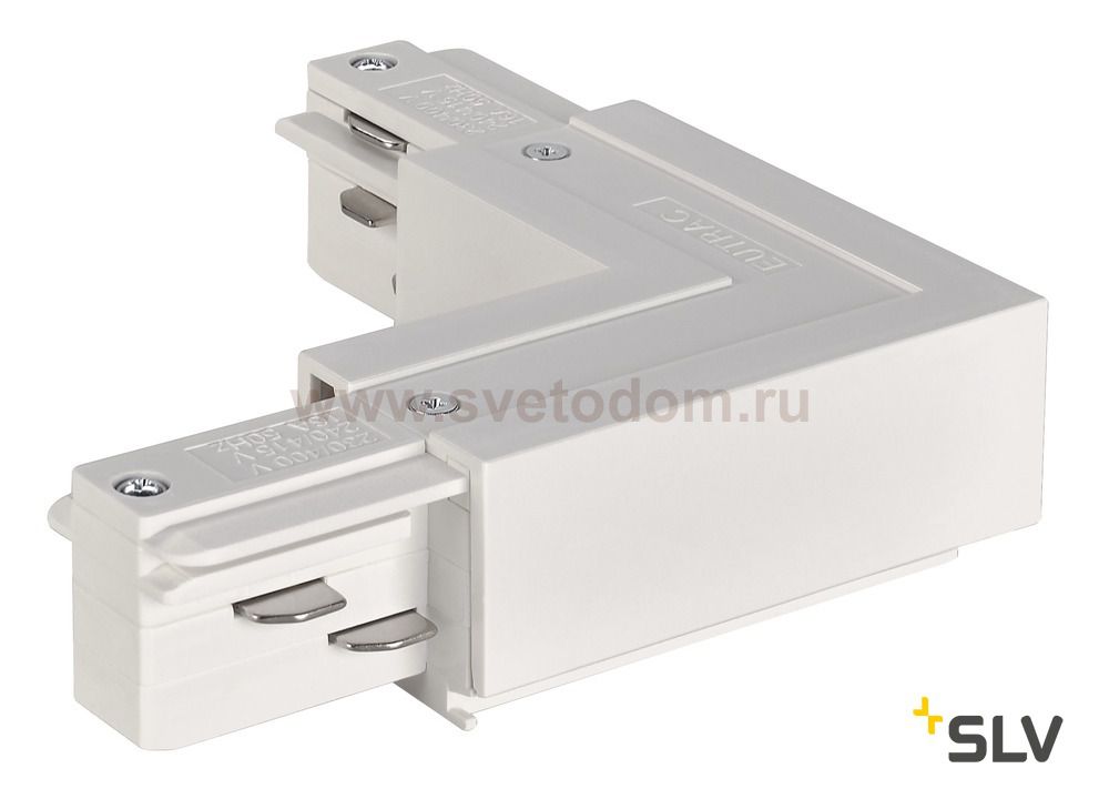 SLV 1001521 3Ph | EUTRAC®, L-коннектор с разъёмом питания, 16А макс., GND по внутр. углу, белый (ex 145681)