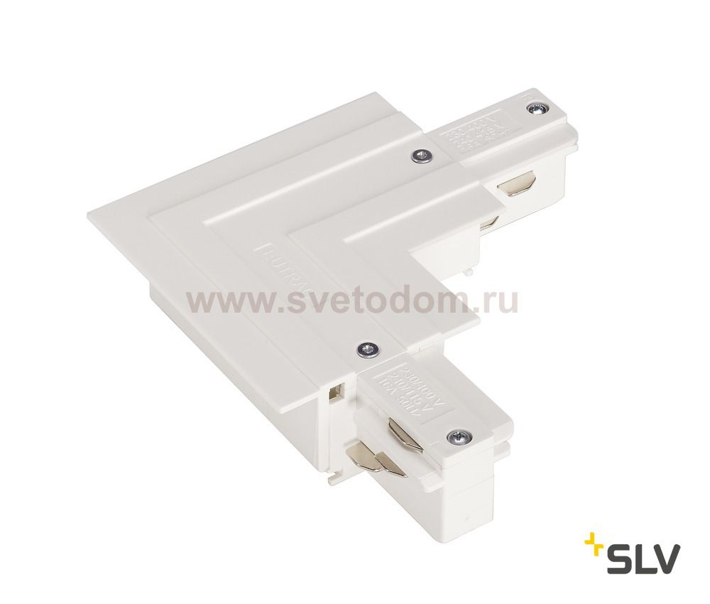 SLV 1001536 3Ph | EUTRAC® R, L-коннектор с разъёмами питания, 16A макс., GND по внешнему углу, белый (ex 145761)