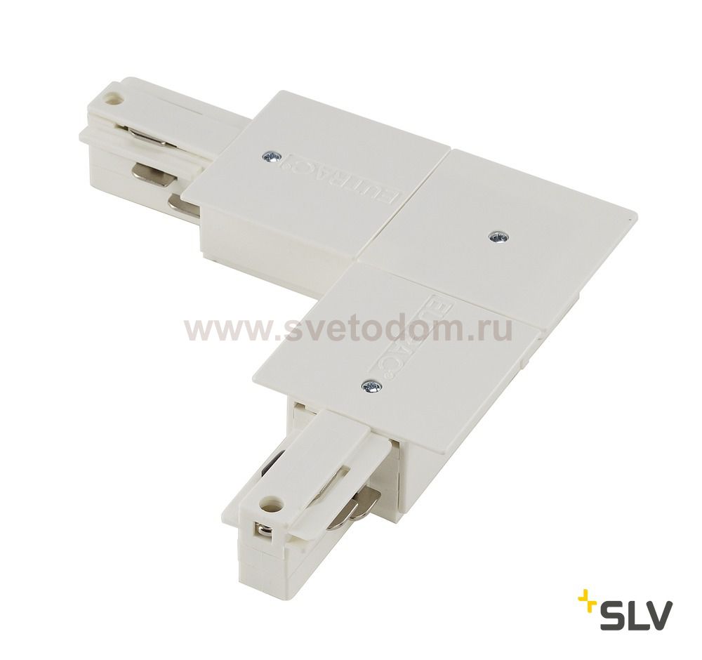 SLV 1001537 3Ph | EUTRAC® R, L-коннектор с разъёмами питания, 16A макс., GND по внутрен. углу, белый (ex 145751)