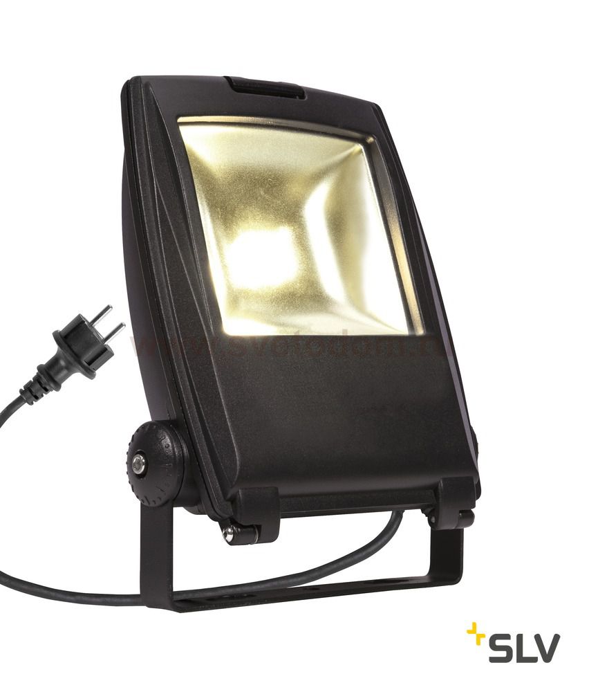 SLV 1001643 FLOOD LIGHT 25 светильник IP65 32Вт с LED 3000К, 2200лм, 90°, кабель 2м с вилкой, черный (ex 231162)