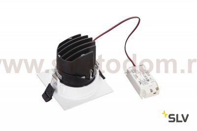 SLV 1001829 RENISTO SQUARE M светильник встраиваемый 16Вт с LED 3000К, 930лм, 36°, без панели, белый