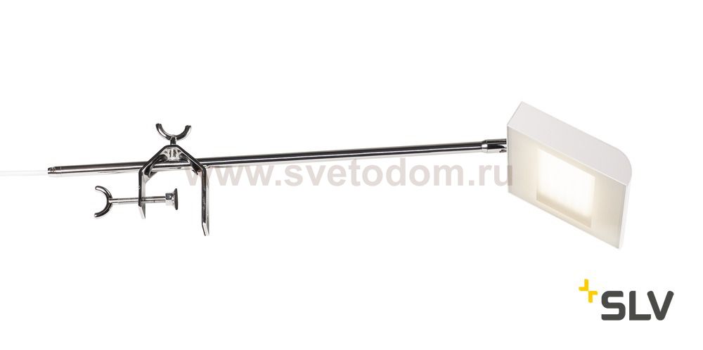 SLV 1001858 DALO DISPLAY светильник на струбцине 24Вт с LED 4000К, 1900лм, 120°, с выключателем, белый/ хром