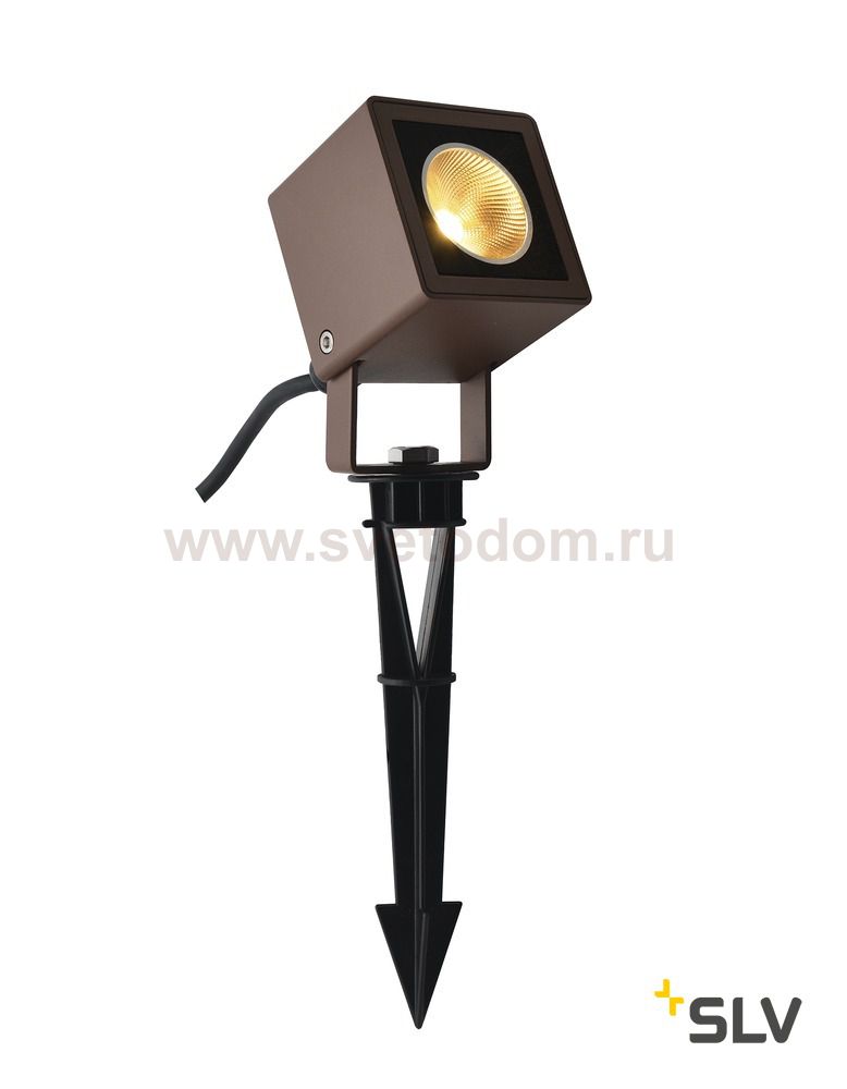 SLV 1001937 NAUTILUS 10 SQUARE LED светильник IP65 9Вт с LED 3000К, 520лм, 45°, кабель 2м с вилкой, бурый