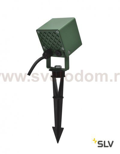 SLV 1001938 NAUTILUS 10 SQUARE LED светильник IP65 9Вт с LED 3000К, 520лм, 45°, кабель 2м с вилкой, зеленый