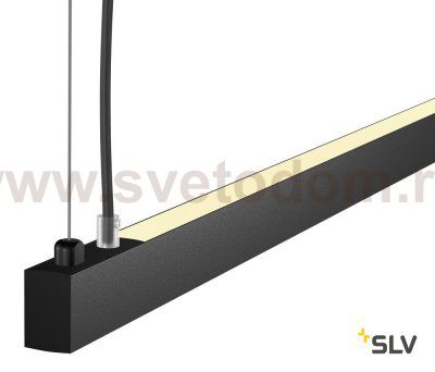 SLV 1001943 AROSA 200 PD-2 светильник подвесной 65Вт с LED 3000К, 2х 1800лм, черный матовый