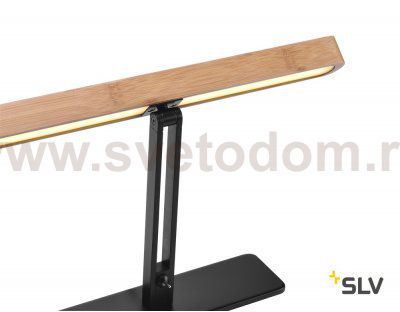 SLV 1002068 VINCELLI D TL светильник настольный 12Вт с LED 2700К, 500лм, черный / бамбук светлый