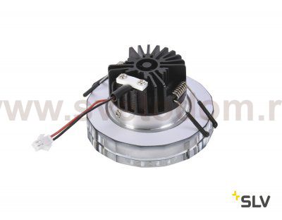 SLV 1002120 CRYSTAL Dim to Warm светильник встраиваемый 7.3Вт с LED 1800-3000К, 460лм, 38°, хром/ стекло прозр.