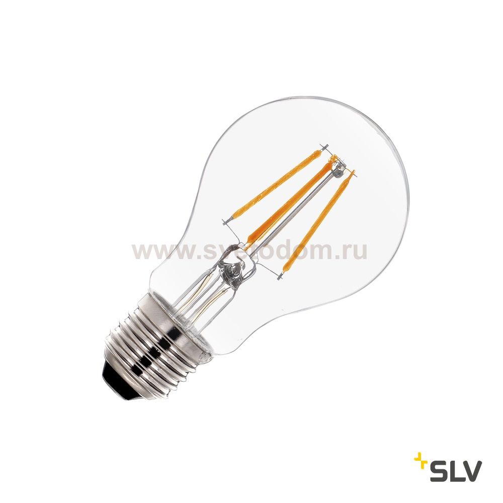 SLV 1002123 LED A60 E27 источник света 230В, 4.5Вт, 2700K, 530лм, 280°, диммируемый, филаментный