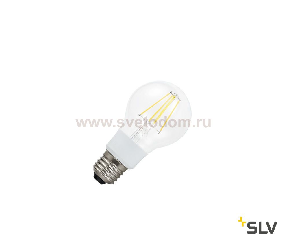 SLV 1002125 LED A60 E27 Dim-to-Warm источник света 230В, 4.5Вт, 2700лм, 500лм, 280°, диммируемый, филаментный