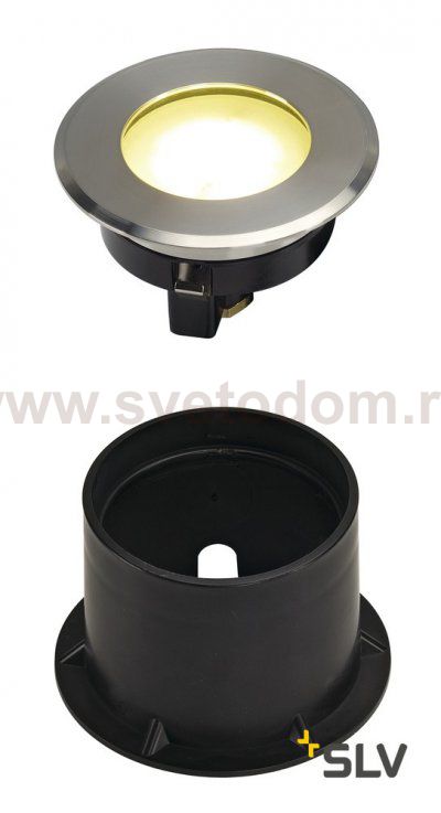 SLV 1002188 DASAR® FLAT 80 светильник встраиваемый IP67 4.3Вт c LED 4000К, 140лм, 125°, сталь