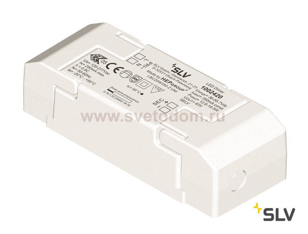 SLV 1002420 Блок питания  350мА, 12.6-19.5Вт, белый
