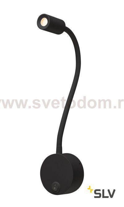 SLV 1002430 DIO FLEX PLATE LED светильник накладной 1.9Вт с выключателем и LED 2700К, 70лм, 45°, черный