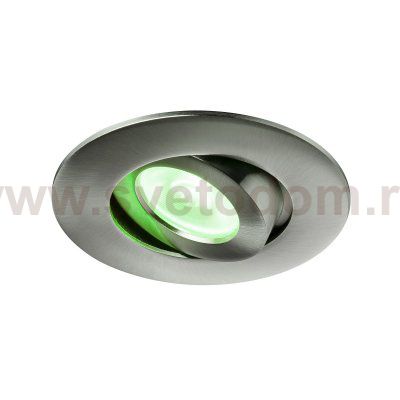 SLV 1002529 SLV PLAY, DOWNLIGHT RGBW светильник встраиваемый 10Вт с БП и LED RGBW, 38°, 450лм, никель