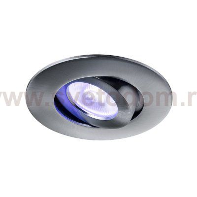 SLV 1002529 SLV PLAY, DOWNLIGHT RGBW светильник встраиваемый 10Вт с БП и LED RGBW, 38°, 450лм, никель