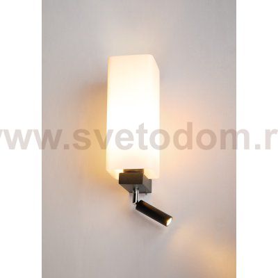 SLV 1003428 QUADRASS SPOT WL светильник настенный для лампы E27 40Вт макс., c LED 2Вт, 3000K, 200лм, 25°, черный/ хром/ белое стекло