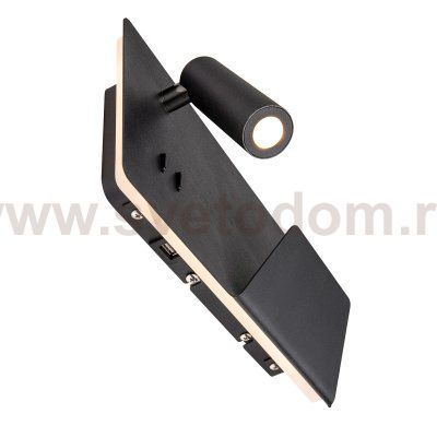 SLV 1003456 SOMNILA SPOT RIGHT светильник настенный 13Вт с USB (2A макс.), LED 3000K, 370лм+65лм, 40°, CRI>90, черный
