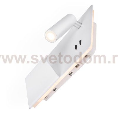 SLV 1003457 SOMNILA SPOT LEFT светильник настенный 13Вт с USB (2A макс.), LED 3000K, 646лм+65лм, 40°, CRI>90, белый