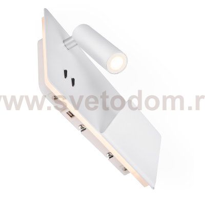 SLV 1003458 SOMNILA SPOT RIGHT светильник настенный 13Вт с USB (2A макс.), LED 3000K, 646лм+65лм, 40°, CRI>90, белый