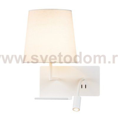 SLV 1003459 SOMNILA FLEX LEFT светильник настенный для лампы Е27 40Вт макс., с USB (2A макс.) и с LED 3Вт, 3000K, 65лм, CRI>90, белый