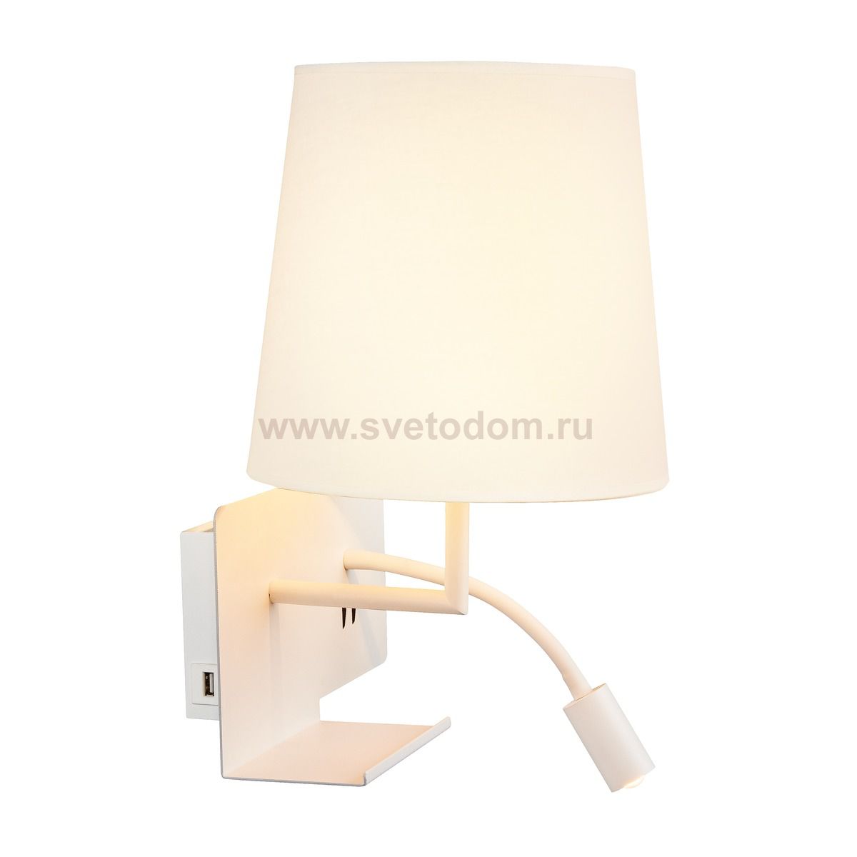 SLV 1003459 SOMNILA FLEX LEFT светильник настенный для лампы Е27 40Вт макс., с USB (2A макс.) и с LED 3Вт, 3000K, 65лм, CRI>90, белый