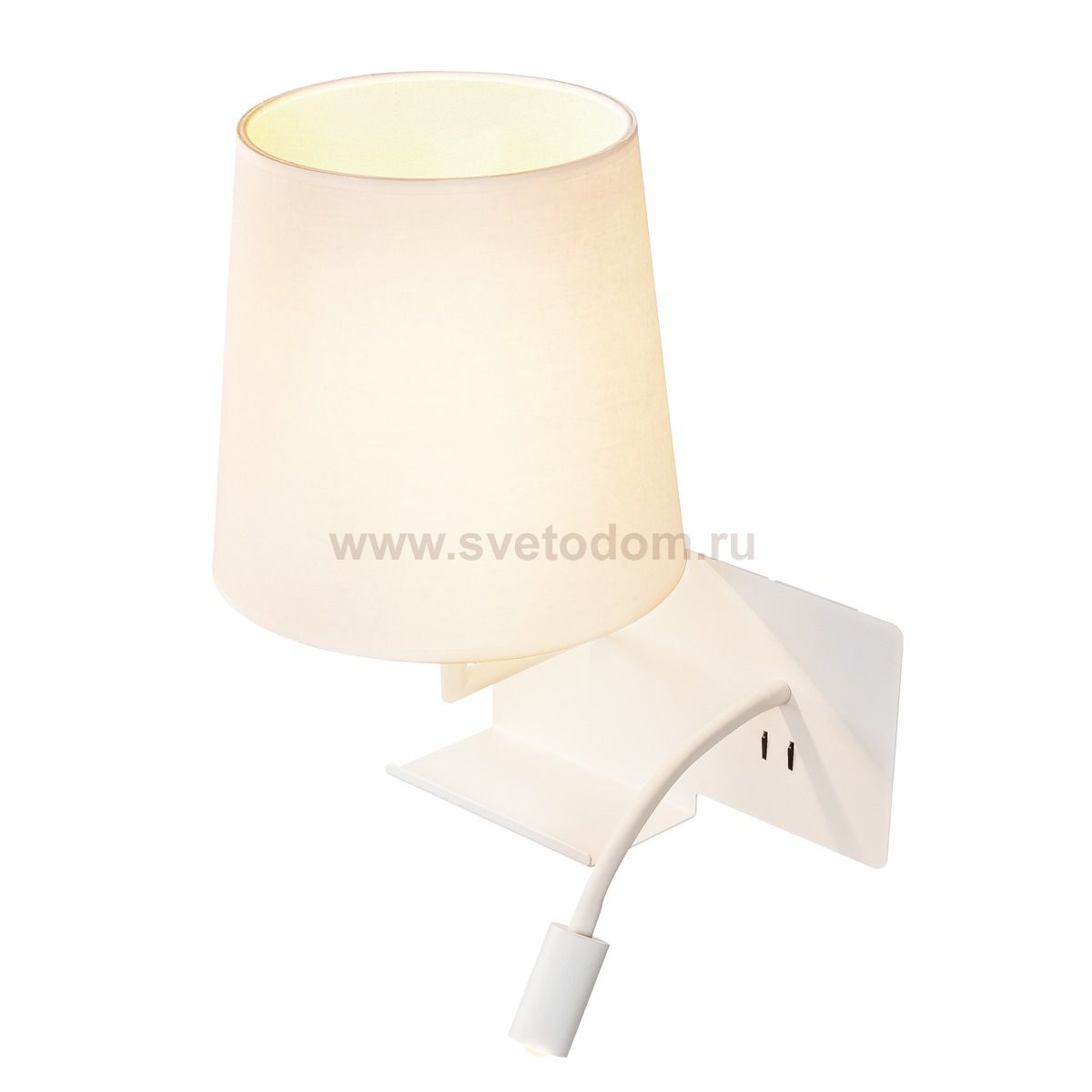 SLV 1003459 SOMNILA FLEX LEFT светильник настенный для лампы Е27 40Вт макс., с USB (2A макс.) и с LED 3Вт, 3000K, 65лм, CRI>90, белый