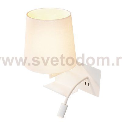 SLV 1003459 SOMNILA FLEX LEFT светильник настенный для лампы Е27 40Вт макс., с USB (2A макс.) и с LED 3Вт, 3000K, 65лм, CRI>90, белый