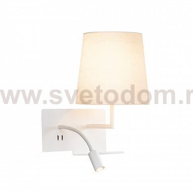 SLV 1003460 SOMNILA FLEX RIGHT светильник настенный для лампы Е27 40Вт макс., с USB (2A макс.) и с LED 3Вт, 3000K, 65лм, CRI>90, белый