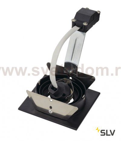SLV 111720 NEW TRIA I GU10 Downlight, eckig, mattschwarz, max. 50W, inkl. Blattfedern