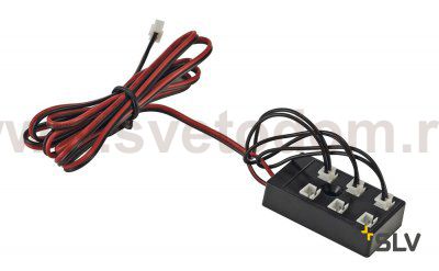 SLV 111860 Steckerleiste, 6 Ausg?nge mit drei Br?cken, schwarz, max. 350mA