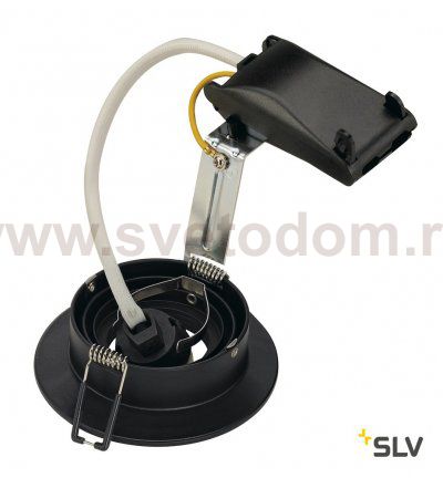 SLV 113440 NEW TRIA XL ROUND GU10 Downlight, mattschwarz, max. 50W, inkl. Clipfedern