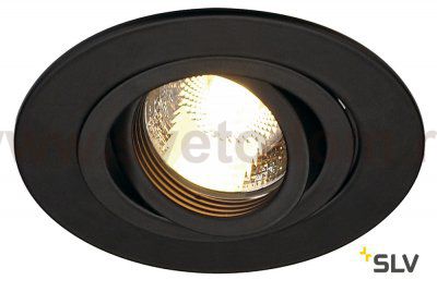 SLV 113440 NEW TRIA XL ROUND GU10 Downlight, mattschwarz, max. 50W, inkl. Clipfedern