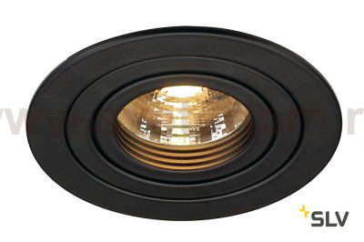 SLV 113490 NEW TRIA GU10 ROUND Downlight, mattschwarz, max. 50W, inkl. Clipfedern
