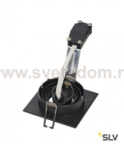 SLV 113491 NEW TRIA I GU10 Downlight, eckig, mattschwarz, max. 50W, inkl. Clipfedern