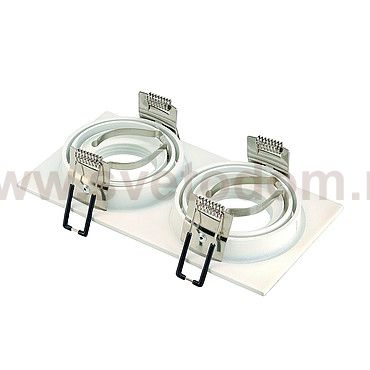SLV 113502 NEW TRIA II MR16 Downlight, rechteckig, mattweiss, max. 2x50W, inkl. Clipfedern