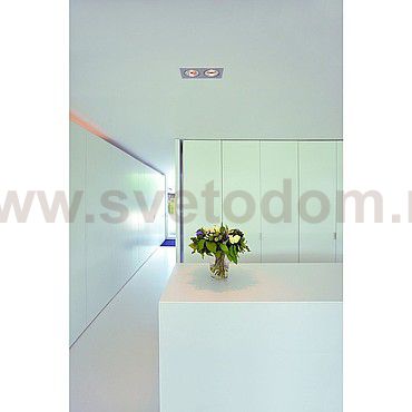 SLV 113502 NEW TRIA II MR16 Downlight, rechteckig, mattweiss, max. 2x50W, inkl. Clipfedern