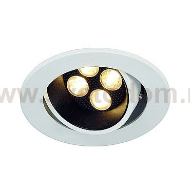 SLV 113791 TRITON 4 SET, светильник встраив. с 4 LED по 3Вт (12.2Вт), 3000K, 600lm, 30° + блок питания, белый