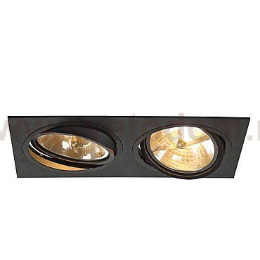 SLV 113810 NEW TRIA QRB111 SQUARE Einbau- leuchte, schwarz, max. 2x75W, inkl. Clipfedern