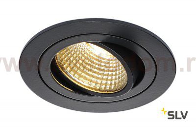 SLV 113870 NEW TRIA DL ROUND Set Downlight, mattschwarz, 6W, 38°,2700K,inkl. Treiber,Clipf.
