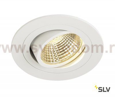 SLV 113871 NEW TRIA LED DL ROUND Set, Downlight, mattweiss, 6W, 38°, 2700K, inkl. Treiber, Clipfed.