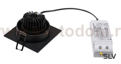 SLV 113880 NEW TRIA DL SQUARE Set Downlight, mattschwarz, 6W, 38°,2700K,inkl. Treiber,Clipf.