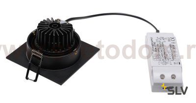 SLV 113910 NEW TRIA DL SQUARE Set Downlight, mattschwarz, 6W, 38°,3000K,inkl. Treiber,Clipf.
