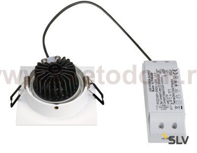 SLV 113911 NEW TRIA LED DL SQUARE Set, Downlight, mattweiss, 6W, 38°, 3000K, inkl. Treiber, Clipfed.