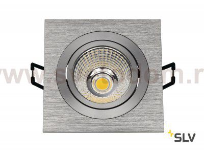 SLV 113916 NEW TRIA LED DL SQUARE Set, Downlight, alu-brushed,6W,38°, 3000K, inkl. Treiber, Clipfed.