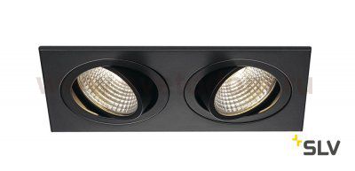 SLV 113920 NEW TRIA 2 DL SQUARE Set Downlight, mattschwarz, 2x6W, 38°,3000K,inkl. Treiber,Clipf.