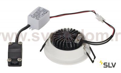 SLV 113951 NEW TRIA LED 3W DL ROUND Set, Downlight, mattweiss, 38°, 3000K, inkl. Treiber, Clipfed.