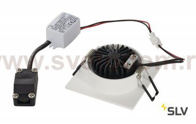 SLV 113961 NEW TRIA LED 3W DL SQUARE Set, Downlight, mattweiss, 38°, 3000K, inkl. Treiber, Clipfed.