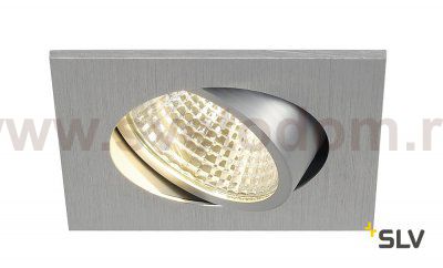 SLV 113966 NEW TRIA LED 3W DL SQUARE Set, Downlight, alu-brushed, 38°, 3000K, inkl. Treiber, Clipfed.